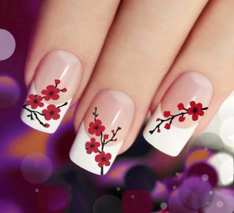 Nail hoa đào khoe sắc giữa mùa xuân rực rỡ