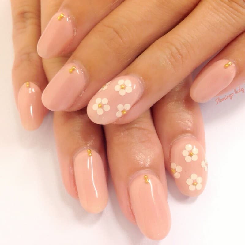 Nail hoa sơn gel đơn giản và sống động chân thực