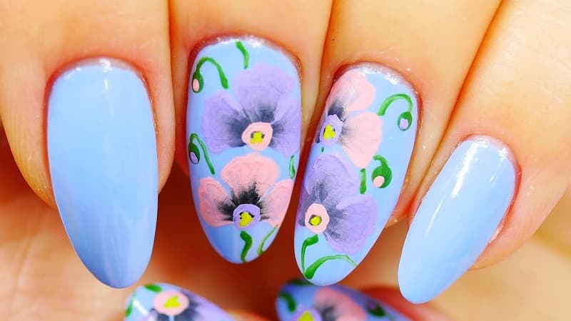 Mẫu nail hoa lan tinh tế thuần khiết