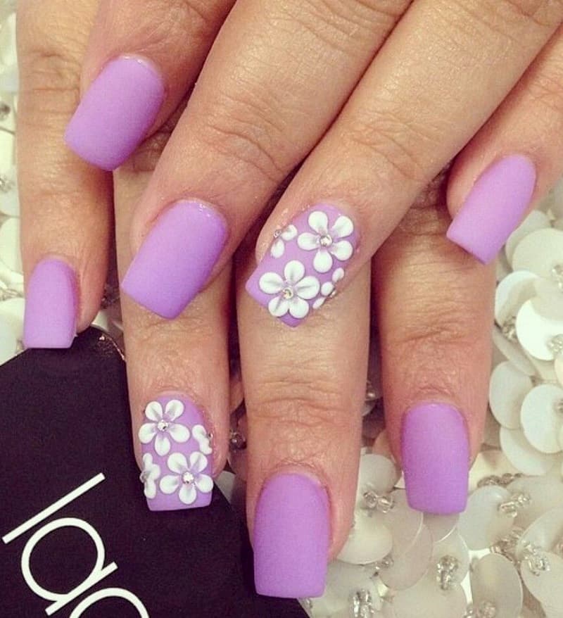 Nail hoa móng ngắn dễ thương
