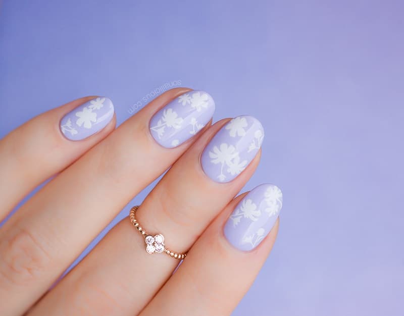 Nail hoa tone pastel nhẹ nhàng lãng mạn ngọt ngào