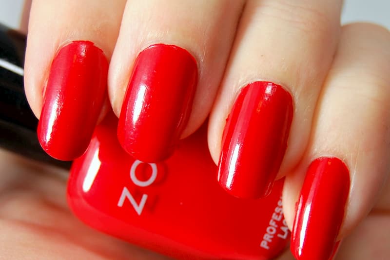 Mẫu nail màu đỏ cam