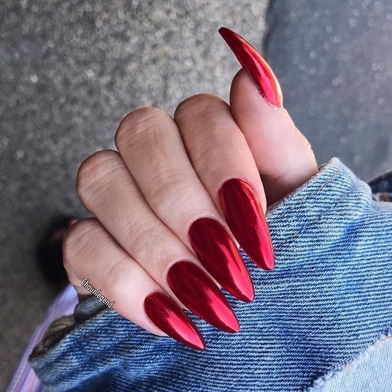 Nail móng nhọn tráng gương cuốn hút
