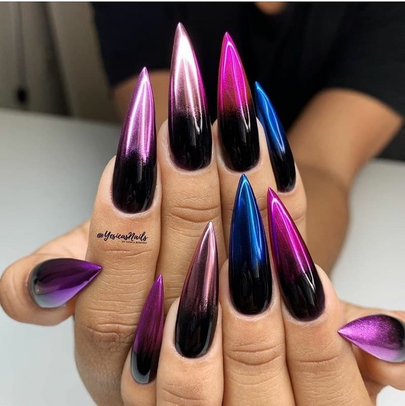 Nail móng nhọn tráng gương cuốn hút