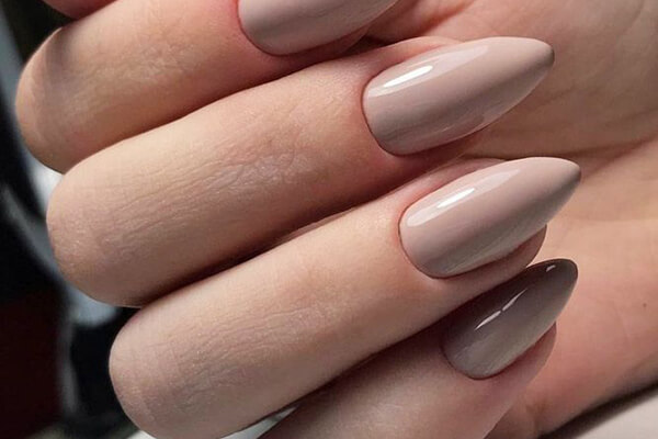 nail nhọn màu nâu đẹp