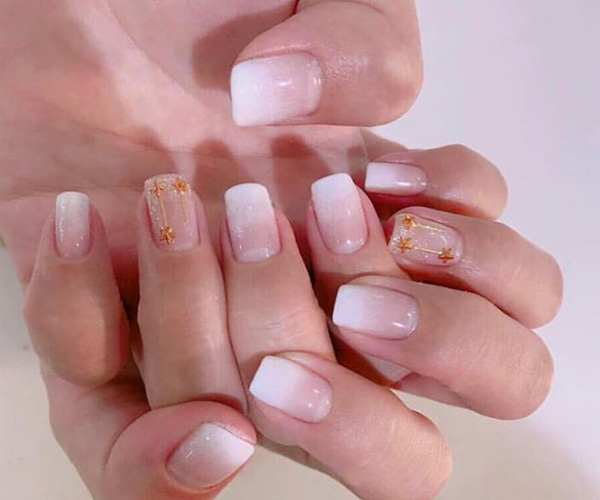 nail ombre trắng độc đáo