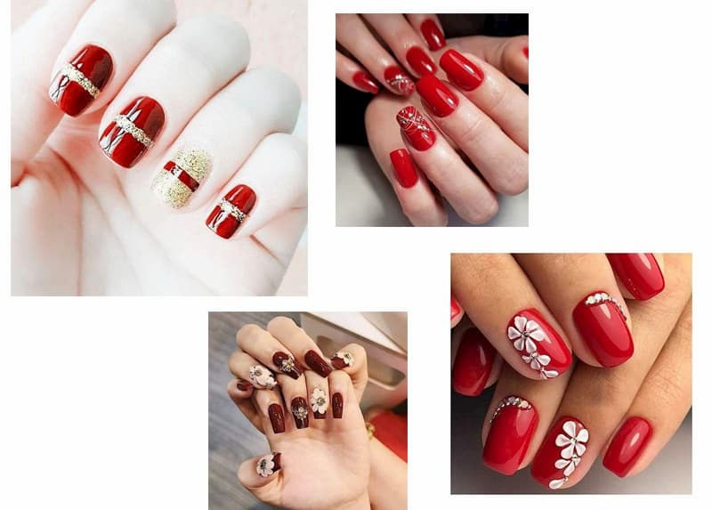 Mẫu nail ngày tết tươi vui hạnh phúc