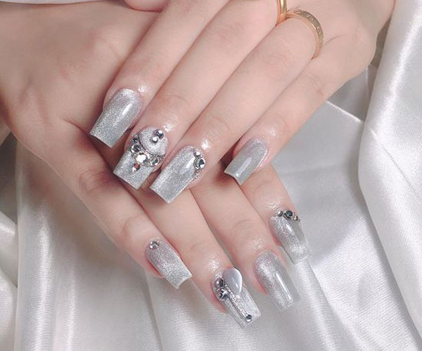 nail trắng mắt mèo 
