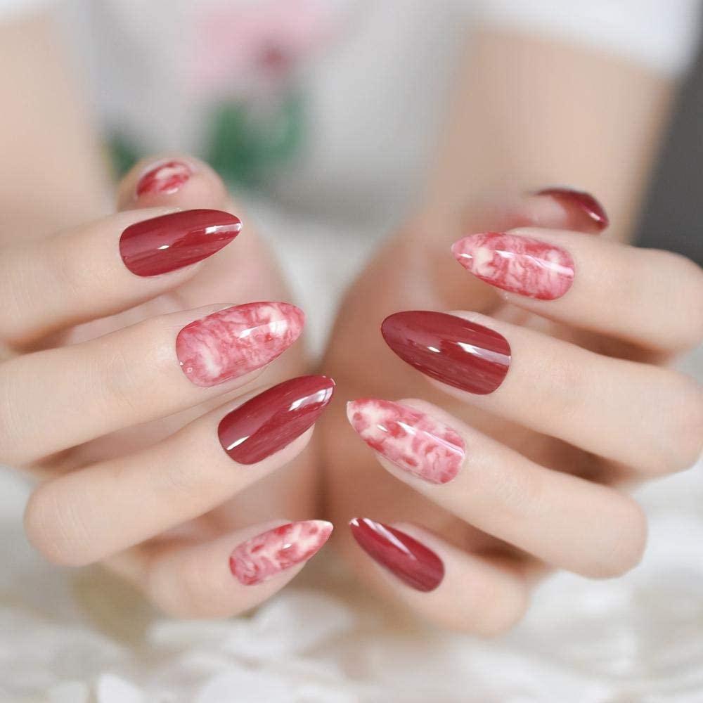 nail vân đá đỏ cực kỳ quyến rũ