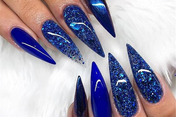 nail xanh nhọn đẹp