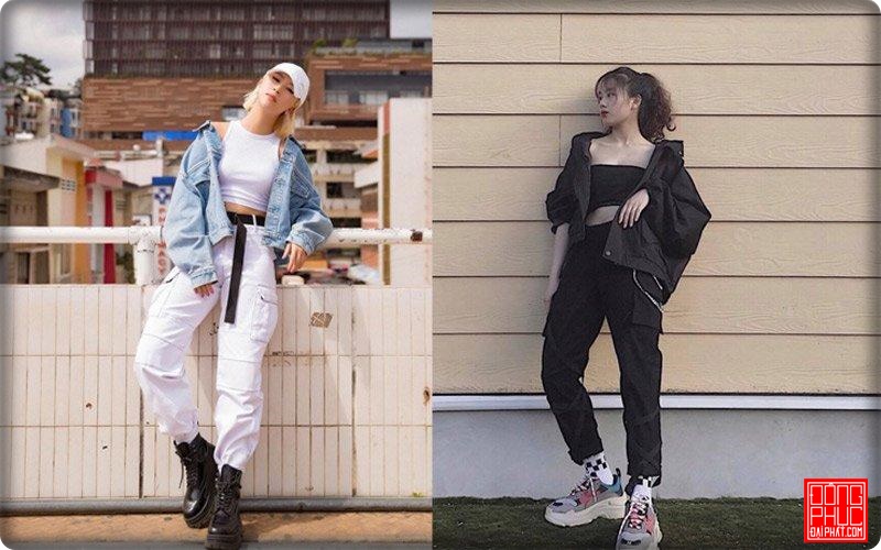Áo croptop với quần jogger toát lên chất lừ của bạn nữ