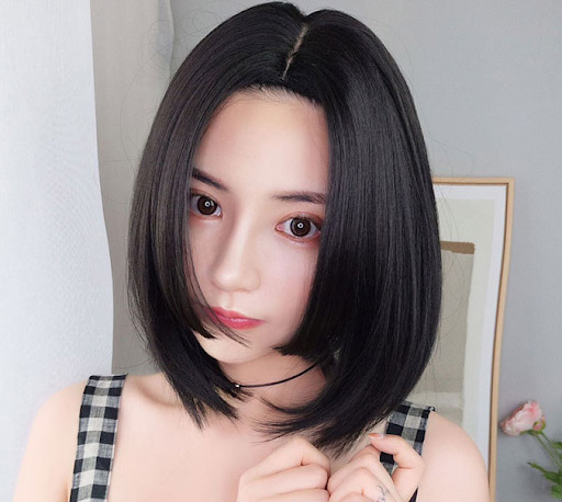 Tóc hime ngắn không mái