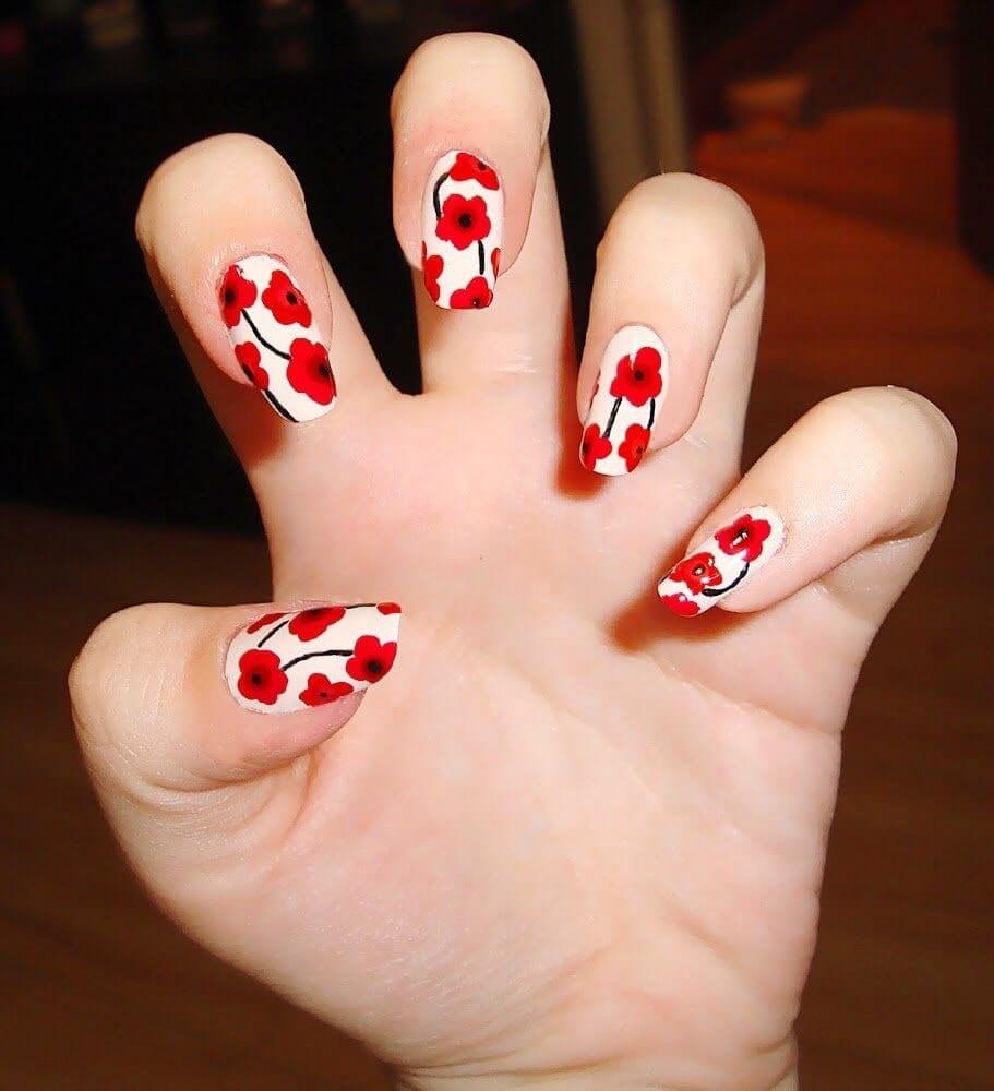 các mẫu nail hoa khô đẹp