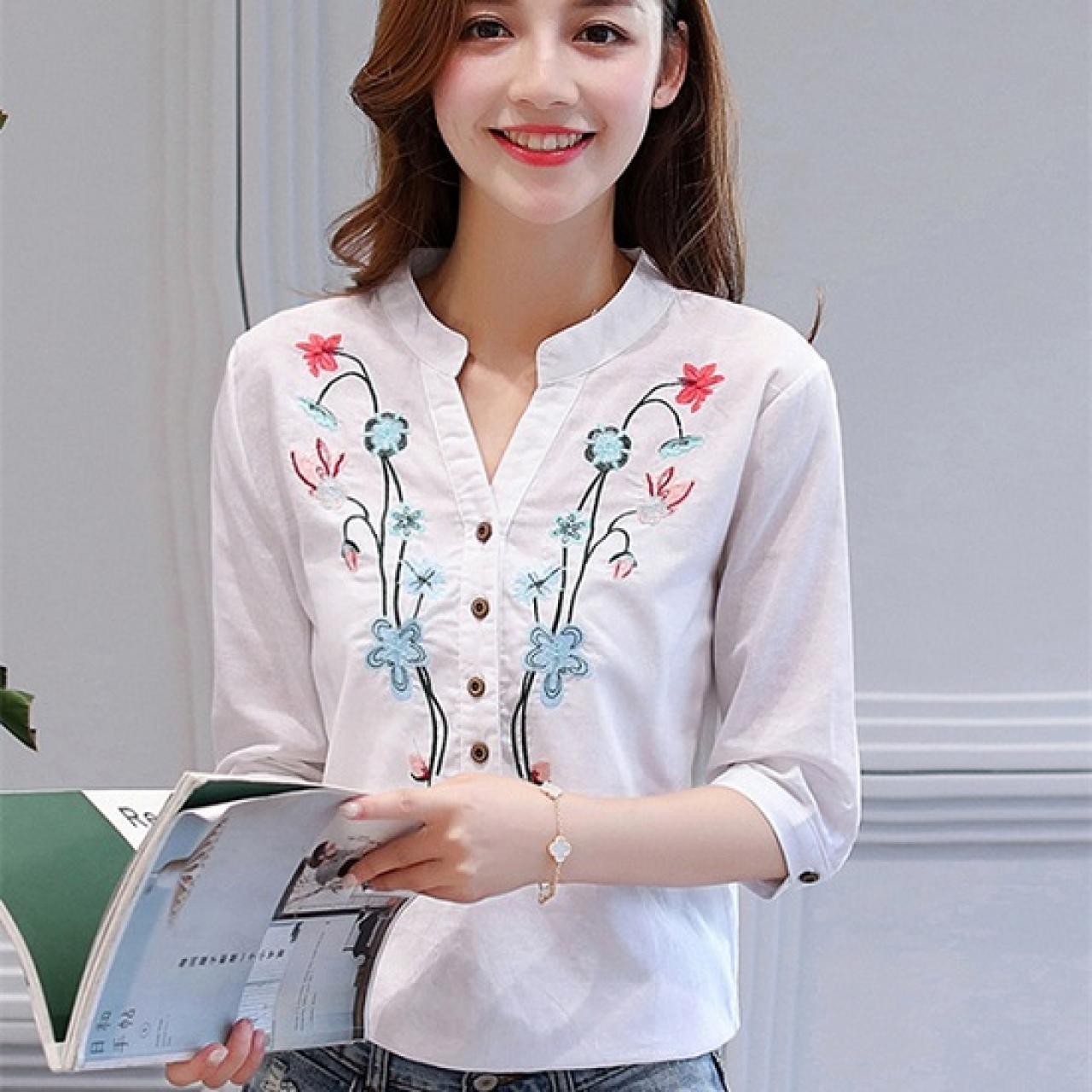 20 Mẫu áo Sơ Mi Nữ Thêu Hoa Văn đẹp Dịu Dàng Cho Nàng Công Sở • Adayne.vn
