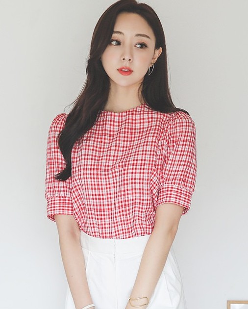 Áo Sơ Mi Nữ Kẻ Caro Hàn Quốc SMN3147 | THOITRANKOREA.COM