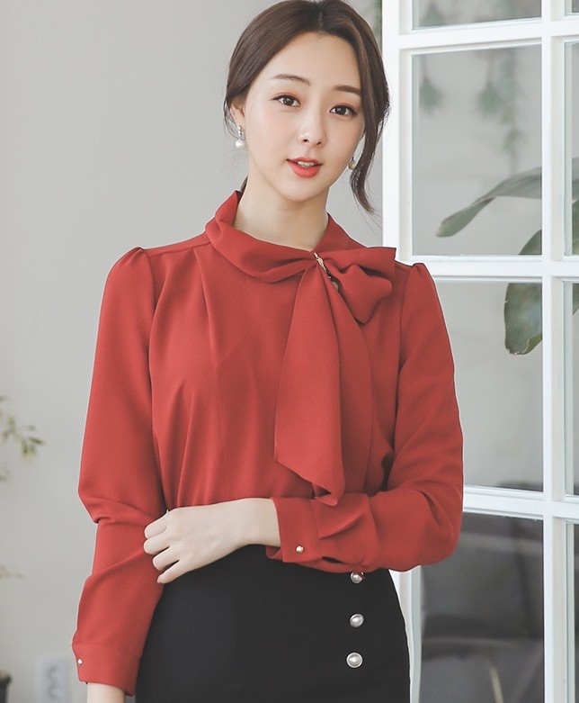 Áo Sơ Mi Nữ Cổ Thắt Nơ SMN3246 | THOITRANKOREA.COM