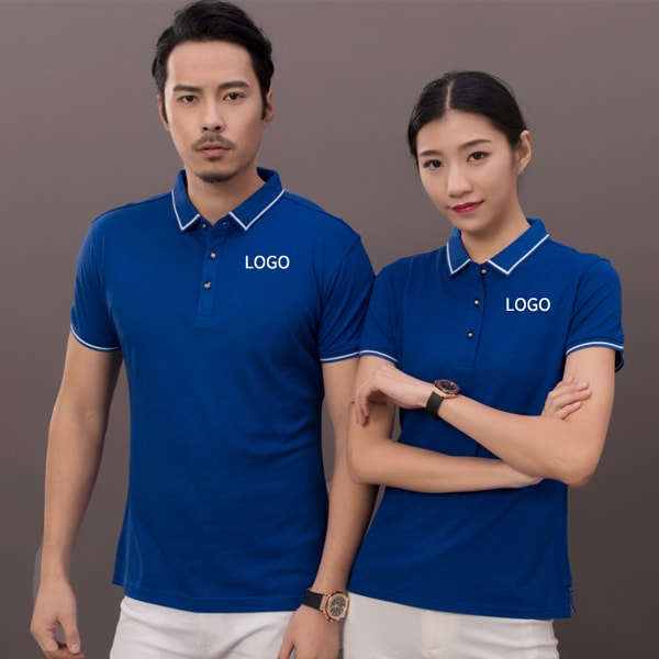 Áo thun đồng phục công sở tay ngắn màu xanh - Đồng Phục Thiên Phước