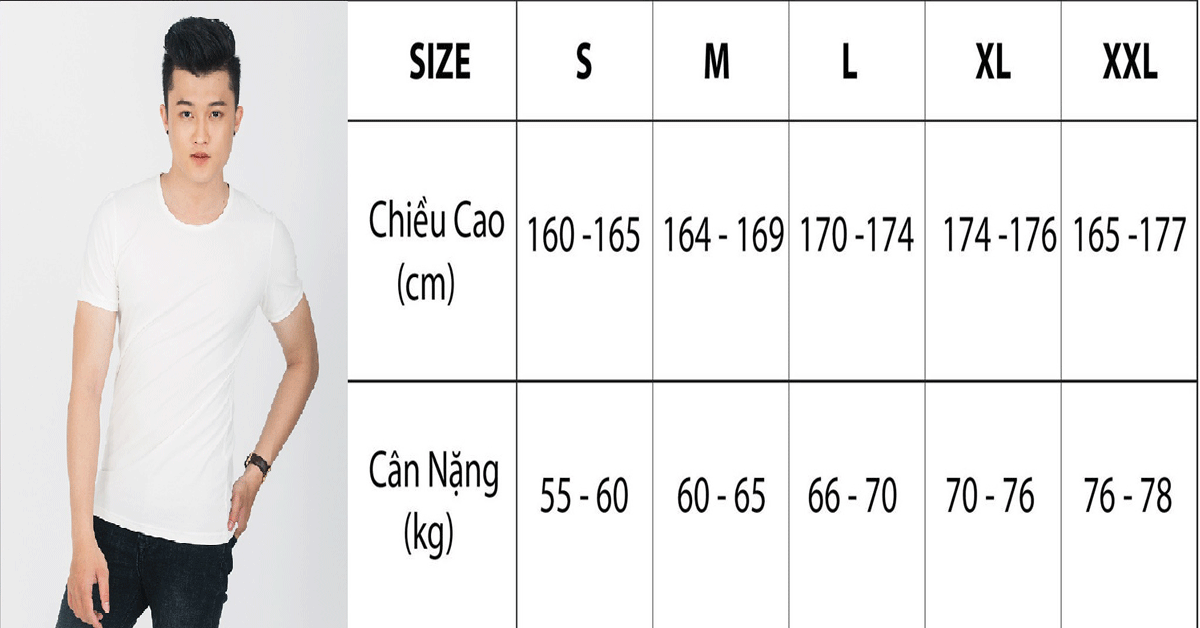 Cách chọn size áo thun nam chuẩn