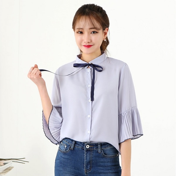 Cách thắt nơ áo sơ mi nữ đẹp - đơn giản - chuẩn stylist