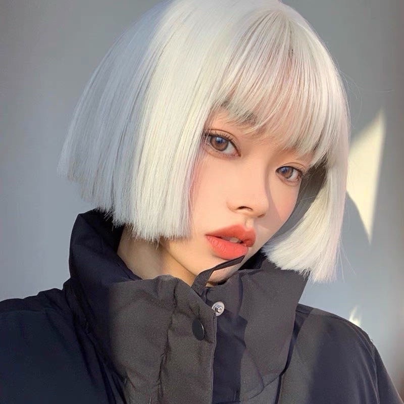 tóc giả ngắn vic màu bạch kim ❤️FREESHIP❤️ tặng kèm lưới trùm tóc - Tóc giả, Tóc nối | ChuyenMakeUp.com