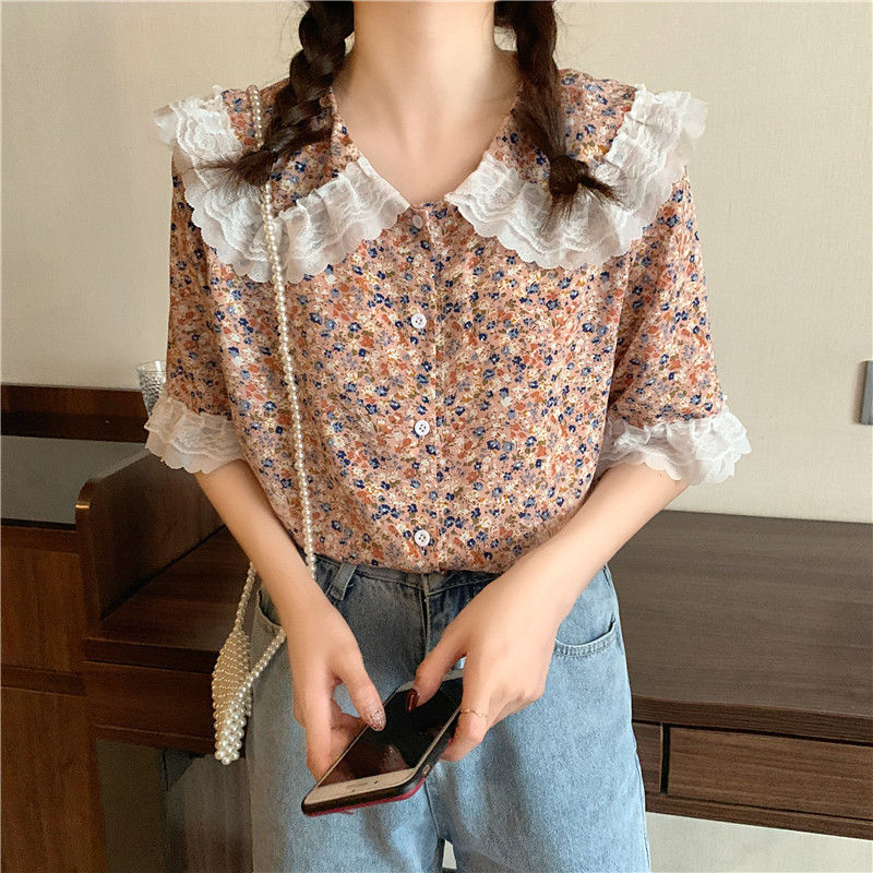 Áo Voan Phối Ren Cổ Búp Bê Đáng Yêu Phong Cách Mùa Hè Cho Nữ | Shopee Việt Nam