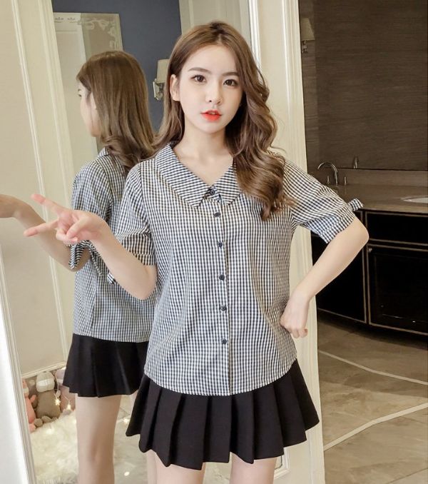 ĐÁNH GIÁ] ÁO SƠ MI NỮ SỌC CARO CỔ LÁ SEN TAY NƠ CAO CẤP[hang thiet kê], Giá rẻ 155,000đ! Xem đánh giá! - Cửa Hàng Giá Rẻ