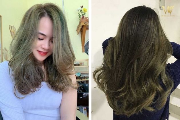 13+ Mẫu tóc nhuộm màu nâu rêu | Hot trend giới trẻ năm 2023