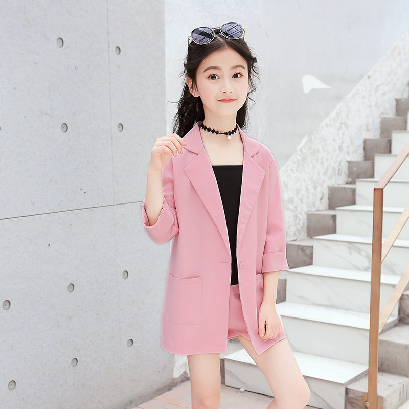 Trẻ Em Bé Gái Áo Khoác Blazer + Áo Vest + Quần Short 3 Tuxedos Phù Hợp Cho Trẻ Em Phù Hợp Với Trẻ Em Bé Gái Áo Cưới Hỏi đảng Hồng