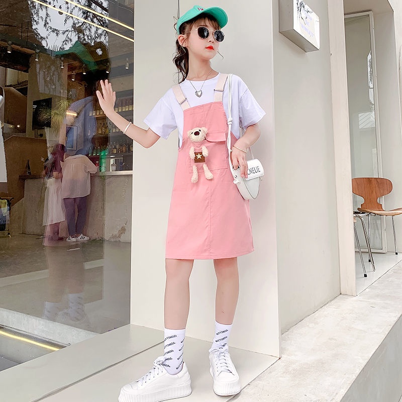 Mua Set Áo Thun Và Chân Váy Yếm Cho Bé Gái 12-8 Tuổi giá rẻ nhất | Tecki.VN
