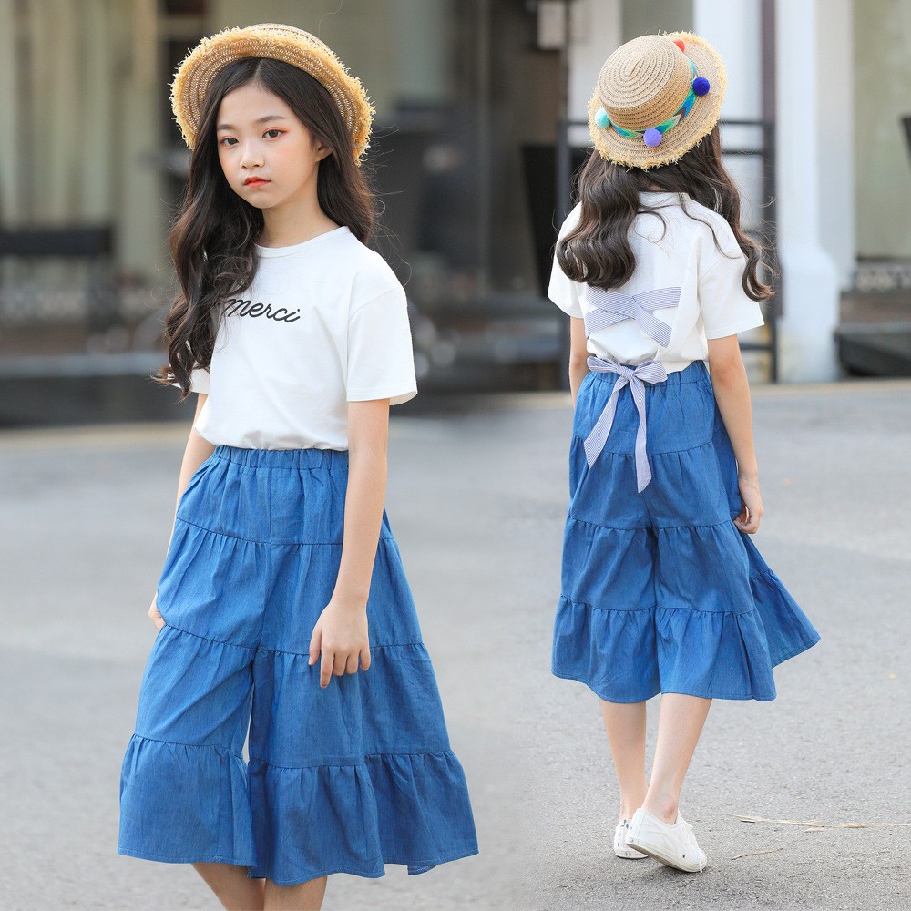 ÁO PHONG + CHÂN VÁY DÀI XANH THỜI TRANG MÙA HÈ CHO BÉ GÁI (NH3658) | Shopee Việt Nam