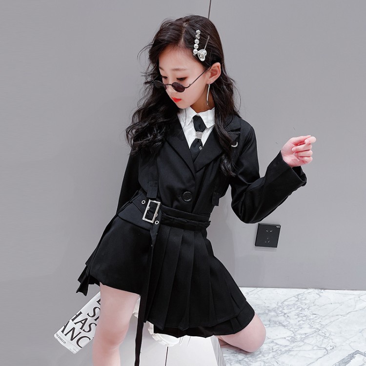 Mua ๑✤Bộ Áo Khoác Dài Tay + Chân Váy Đen Thời Trang Cho Bé Gái 4 5 6 7 8 9 10 11 12 13 14 15 Tuổi giá rẻ nhất | TecKi.Vn