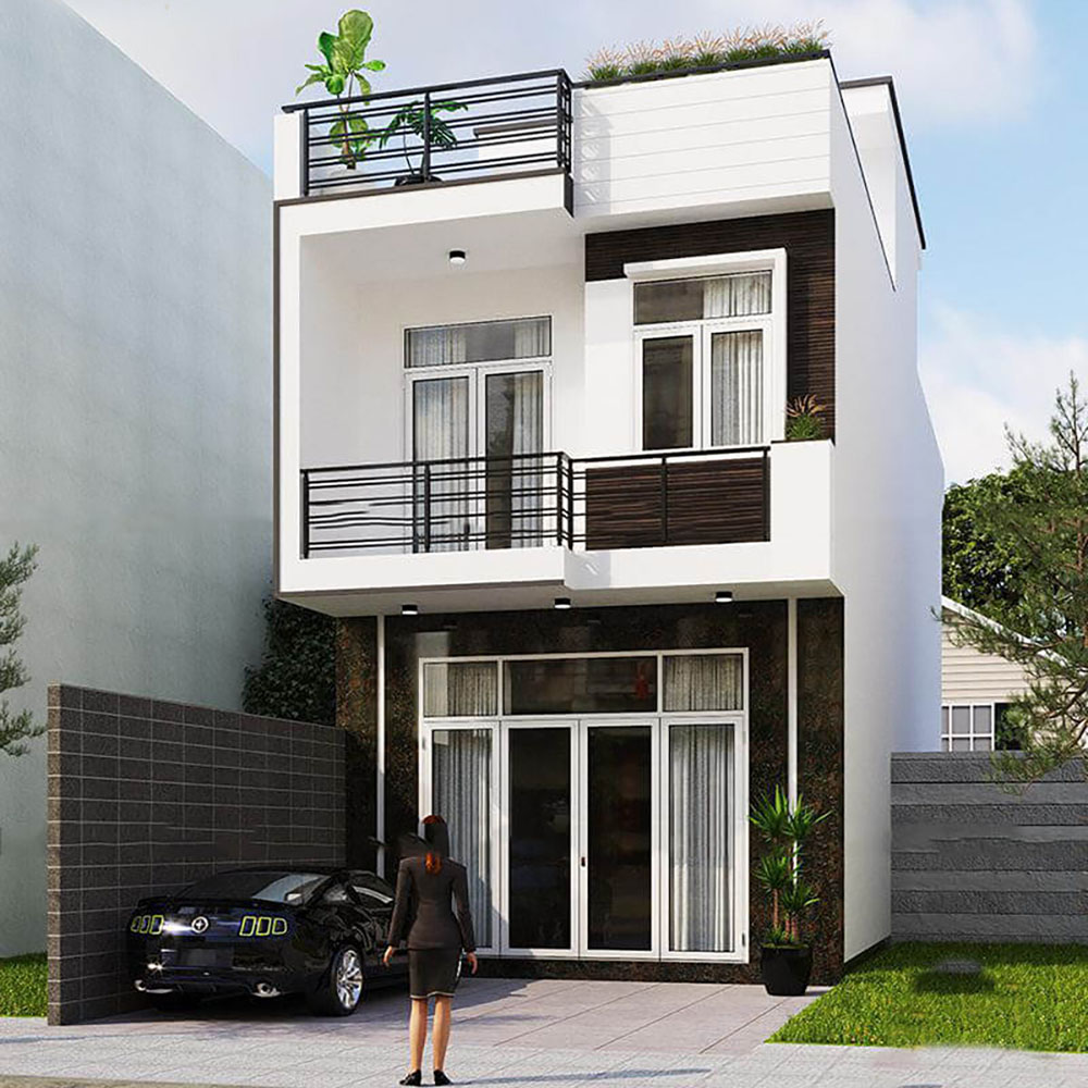 Mẫu thiết kế nhà Ống 2 tầng hiện đại năm 2023