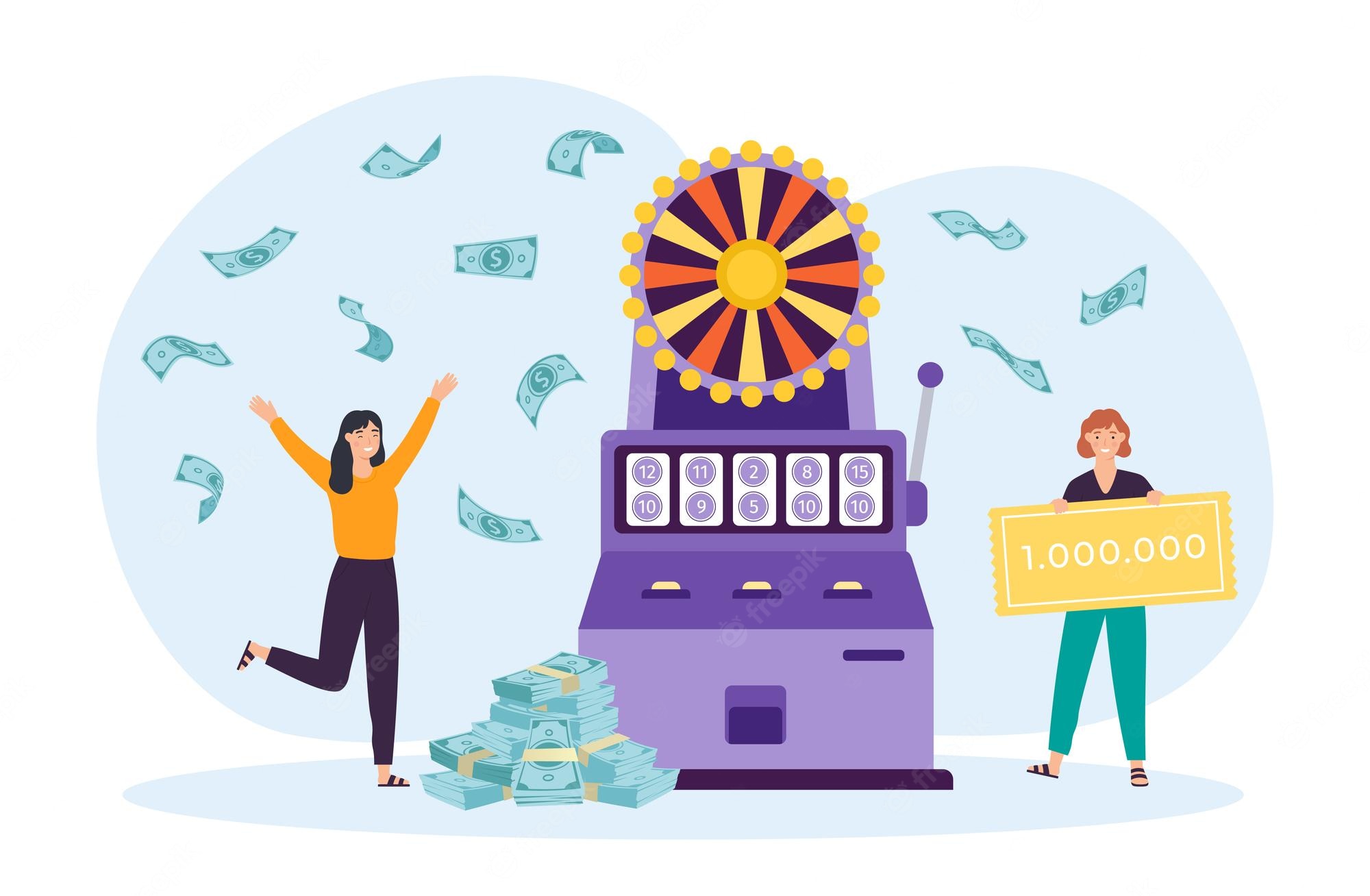 Premium Vector | Lottery game concept win lottery or jackpot