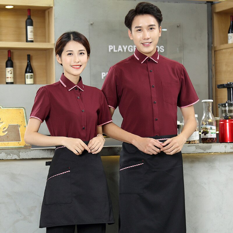 Tây Cafe Đồng Phục Bồi Bàn Nữ Tay Ngắn Khách Sạn Áo Liền Quần Nhà Hàng Phục Vụ Bàn Đồng Nhất Quán Cà Phê Mặc Đi Làm Nam Nữ Đồng Phục Đầu Bếp - AliExpress