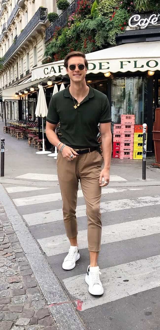 Điều gì đi với một chiếc áo sơ mi polo của nam giới? manfit