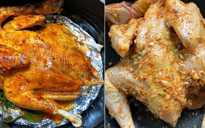 nướng gà bằng nồi chiên không dầu